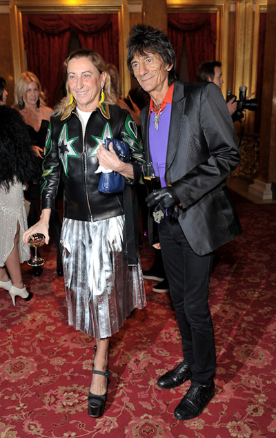 Miuccia Prada e Ronnie Wood